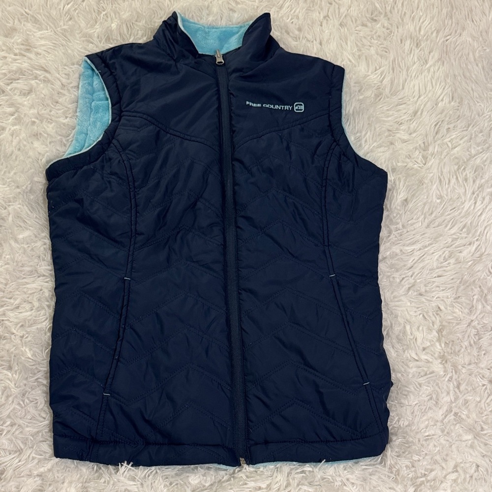 Free Country Navy Blue Quilted Vest